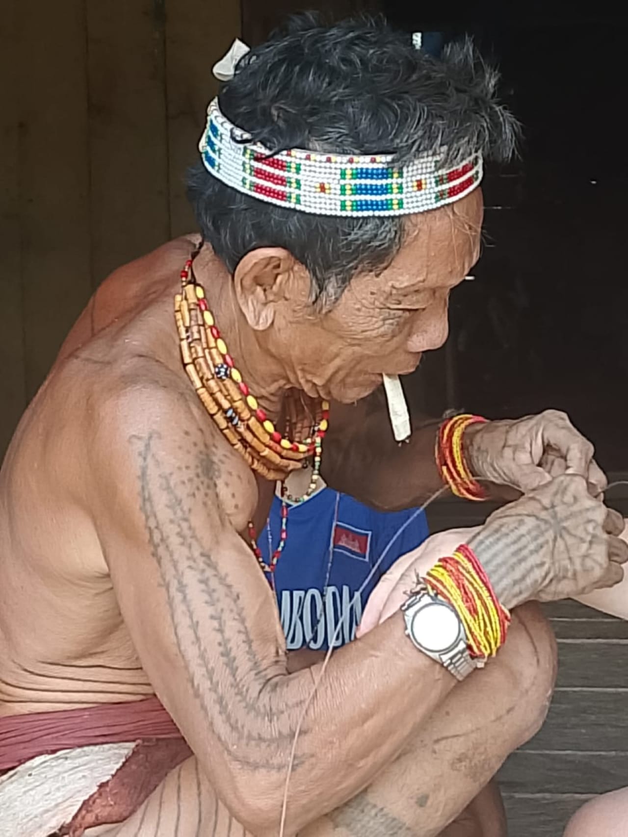 Traditional Mentawai titi tattoo — spiritual identity mark on Siberut Island