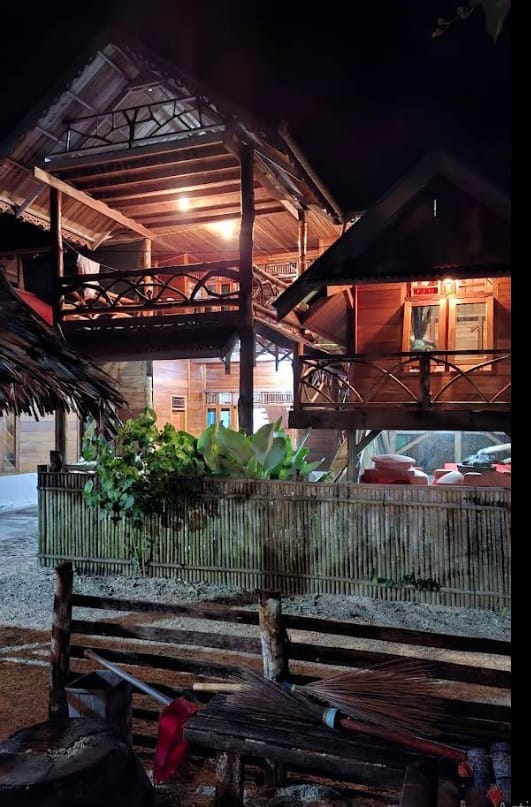 Mentawai guesthouse accommodation at night