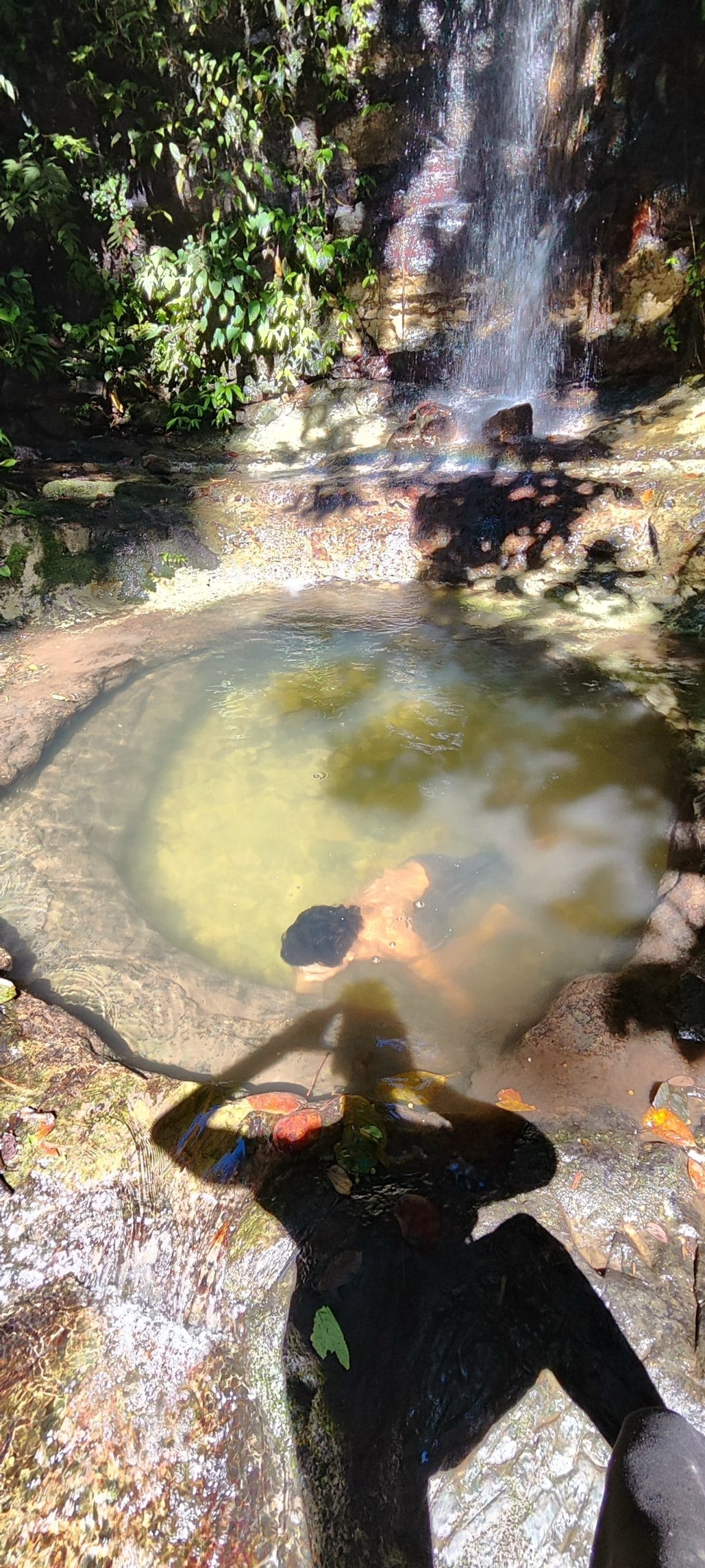 Swimming in a natural jungle pool, Siberut Mentawai