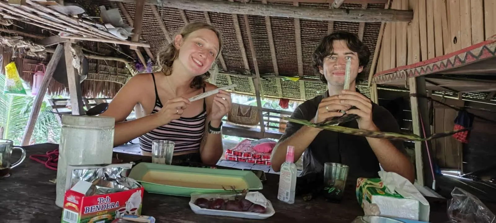 Mentawai sago processing — traditional staple food preparation on Siberut Island